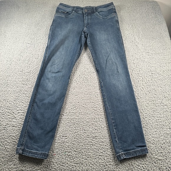 Kuhl Denim Jeans Mens Size 35x34 Blue Indigo Dye Stretch Work Wear - Picture 1 of 14